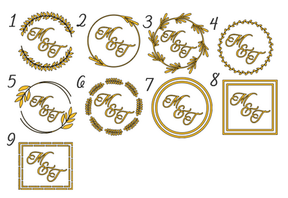 Personalised Wedding Hanger Decal - Name, Date & Crest - Fully customisable