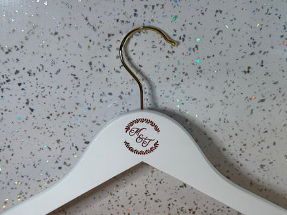 Personalised Wedding Hanger Decal - Name, Date & Crest - Fully customisable