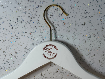 Personalised Wedding Hanger Decal - Name, Date & Crest - Fully customisable