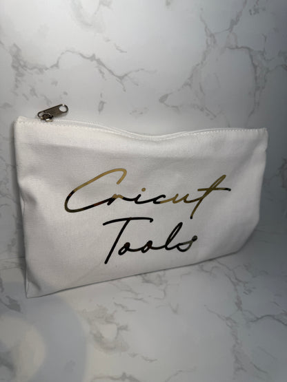 Cricut Tools & Accessories Bag – White with Gold Foil