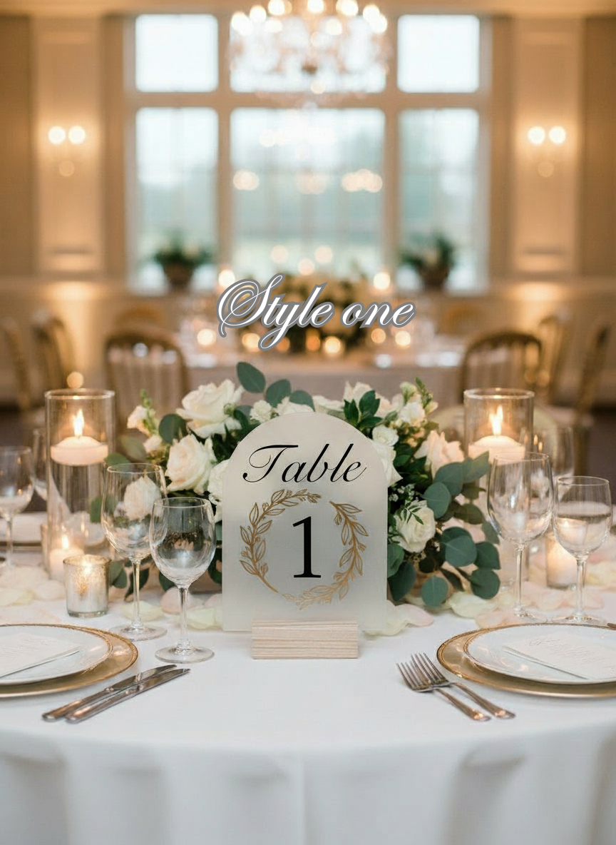 Custom Vinyl Decal for Wedding Table Numbers – Decal Only - contact me to source table number holder - can assemble product