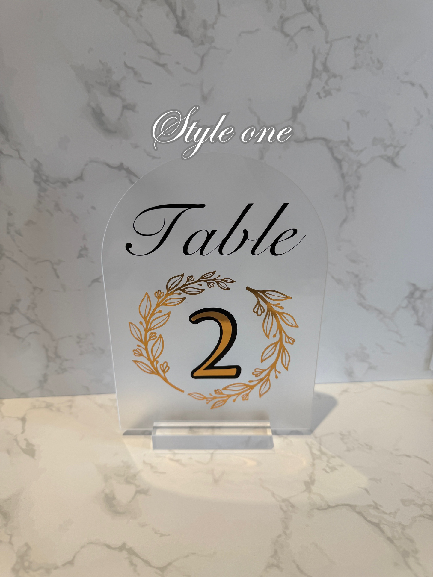 Custom Vinyl Decal for Wedding Table Numbers – Decal Only - contact me to source table number holder - can assemble product