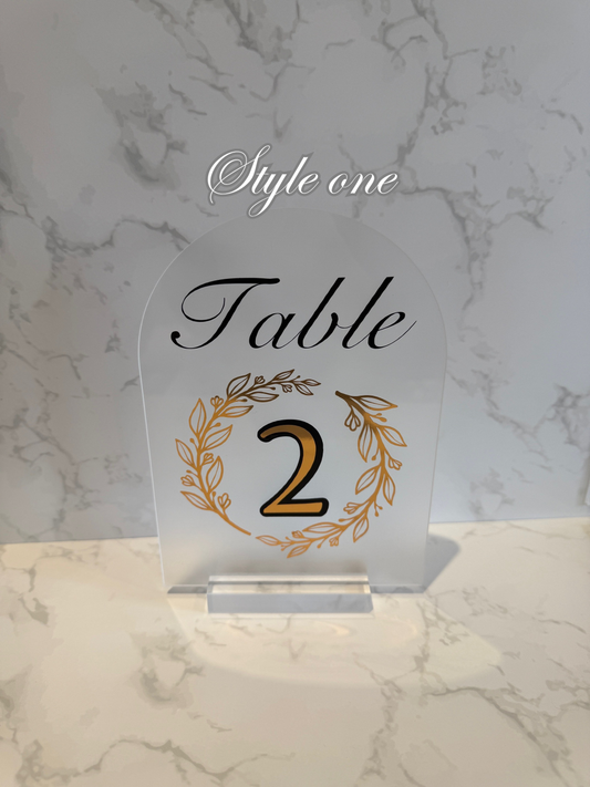 Custom Vinyl Decal for Wedding Table Numbers – Decal Only - contact me to source table number holder - can assemble product