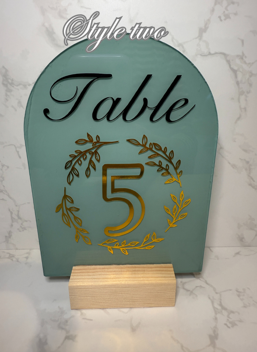 Custom Vinyl Decal for Wedding Table Numbers – Decal Only - contact me to source table number holder - can assemble product
