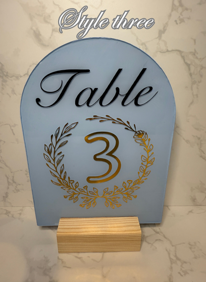Custom Vinyl Decal for Wedding Table Numbers – Decal Only - contact me to source table number holder - can assemble product