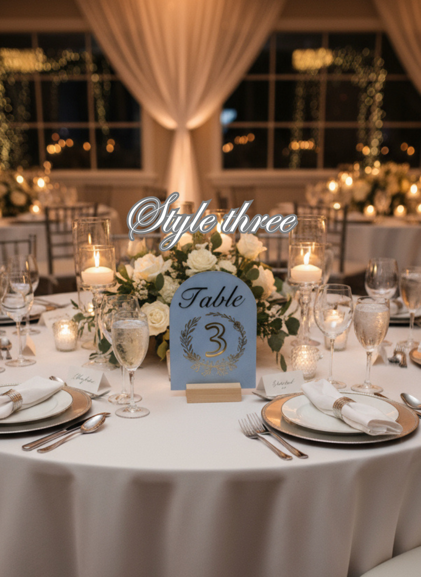 Custom Vinyl Decal for Wedding Table Numbers – Decal Only - contact me to source table number holder - can assemble product