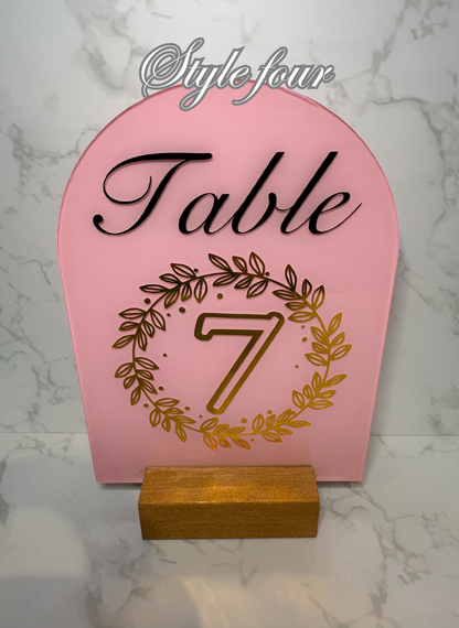 Custom Vinyl Decal for Wedding Table Numbers – Decal Only - contact me to source table number holder - can assemble product