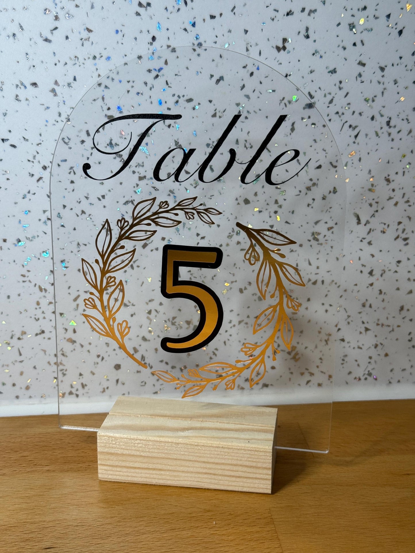 Custom Vinyl Decal for Wedding Table Numbers – Decal Only - contact me to source table number holder - can assemble product