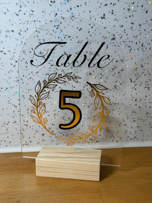 Custom Vinyl Decal for Wedding Table Numbers – Decal Only - contact me to source table number holder - can assemble product