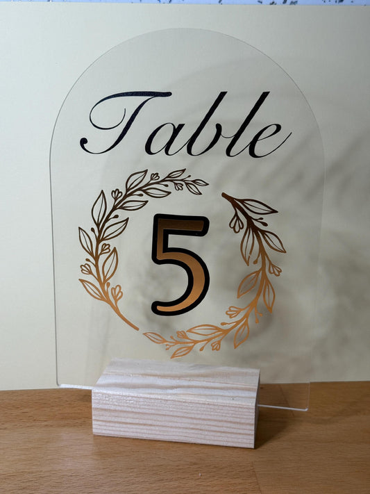Custom Vinyl Decal for Wedding Table Numbers – Decal Only - contact me to source table number holder - can assemble product